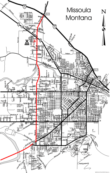 Missoula, Montana City Map