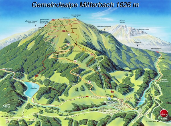Mitterbach-Gemeindalpe Summer Ski Trail Map