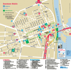 Mobile, Alabama Tourist Map