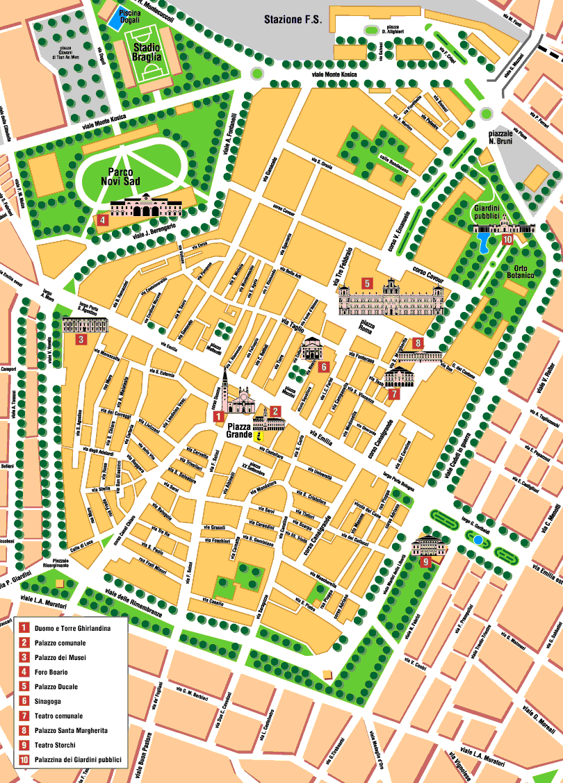 Modena Tourist Map Modena Italy • mappery
