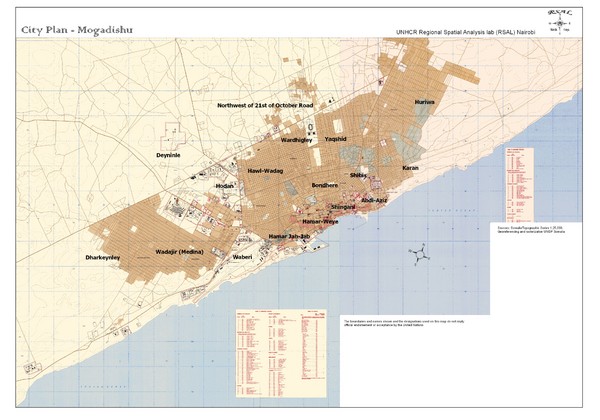 Mogadishu, Somalia Tourist Map