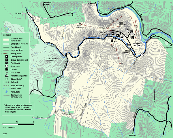 Mohawk Trail State Forest map