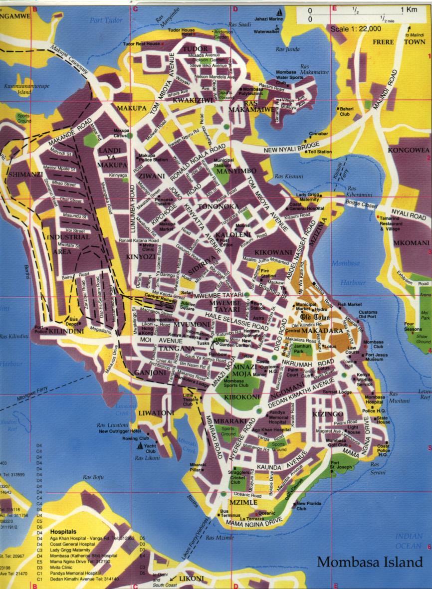 Mombasa City Map - Mombasa Kenya • mappery