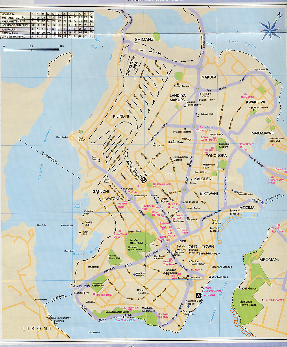 Mombasa City Map - mombasa • mappery