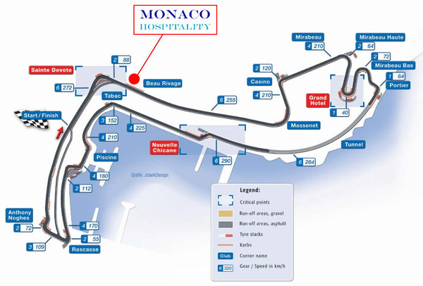 Monaco Gran Prix circuit Map