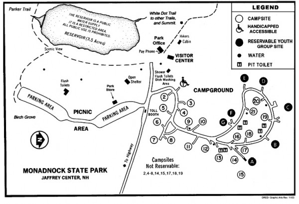 Monadnock State Park map