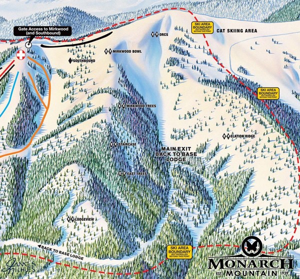 Monarch Ski & Snowboard Area Mirkwood at Monarch Ski Trail Map