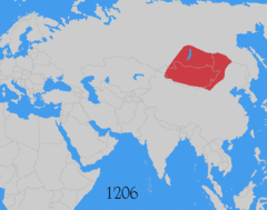 Mongol Empire from 1206-1294 Map