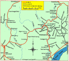 Monmouth and Wye Valley Railways Map