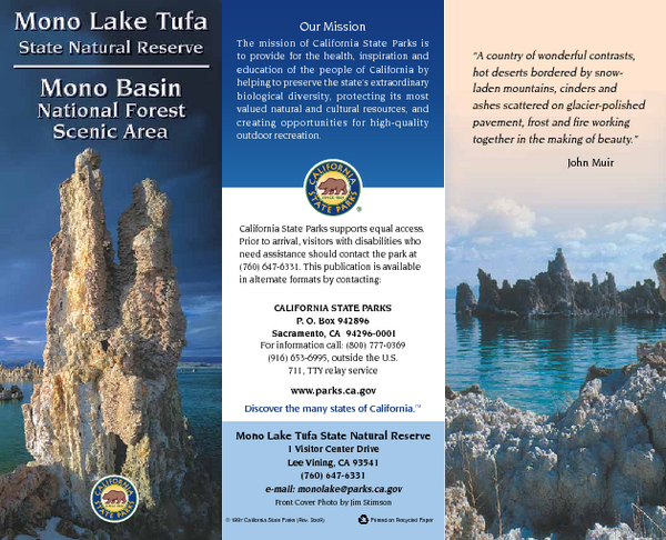Mono Lake Tufa State Natural Reserve Map