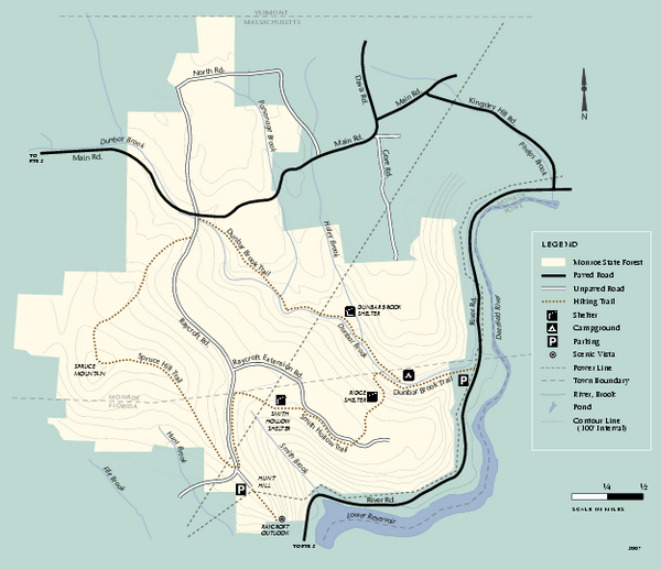 Monroe State Forest trail map