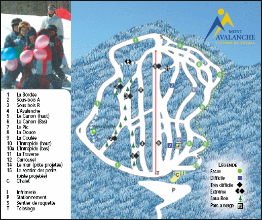Mont Avalanche Ski Trail Map Quebec Canada • mappery