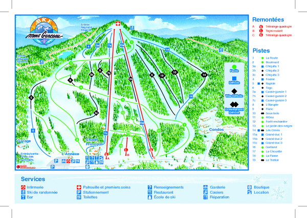 Mont Garceau Ski Trail Map