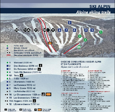 Mont Grand Fonds Ski Trail Map