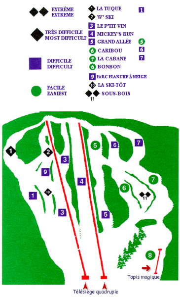 Mont Habitant Ski Trail Map