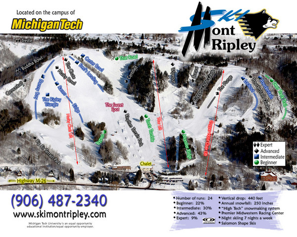 Mont Ripley Ski Trail Map
