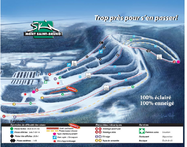 Mont Saint-Bruno Ski Trail Map