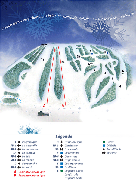 Mont Saint-Mathieu Ski Trail Map