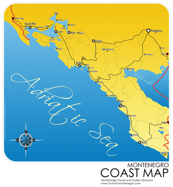 Montenegro Coast Map