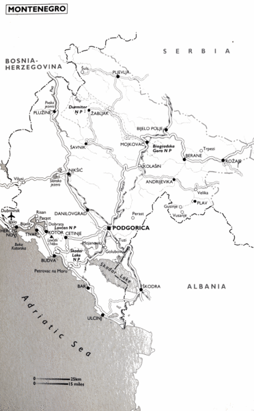 Montenegro Tourist Map