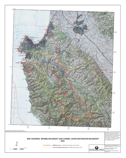 Monterey Peninsula and Carmel River Watershed boundary Map