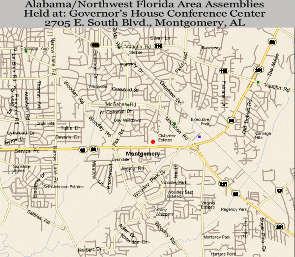 Montgomery, Alabama City Map.