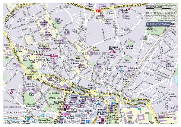 Montpellier Tourist Map