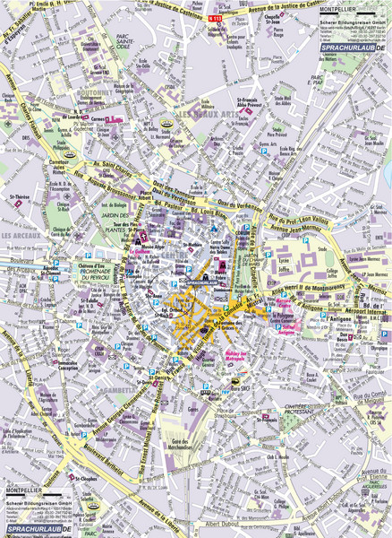 Montpellier Tourist Map