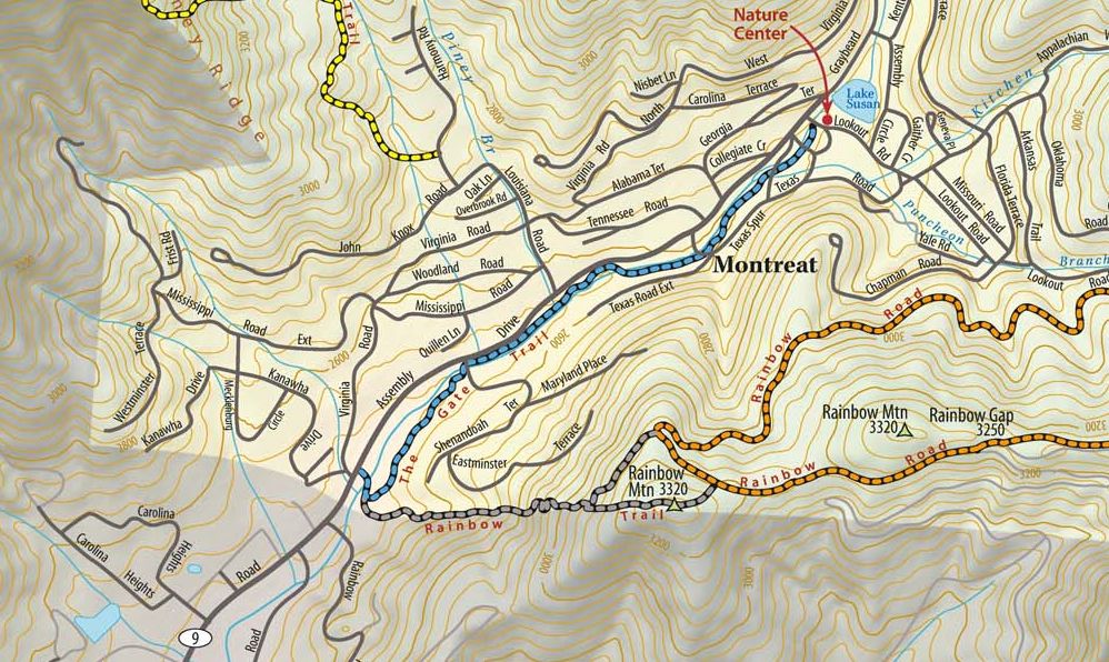 Montreat trail map montreat north carolina • mappery