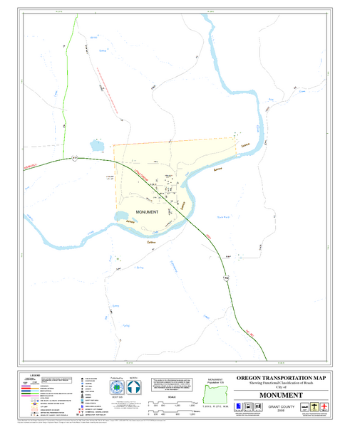 Monument Oregon Road Map