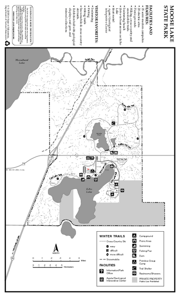 Moose Lake State Park Winter Map