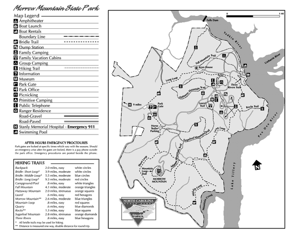 Morrow Mountain State Park map