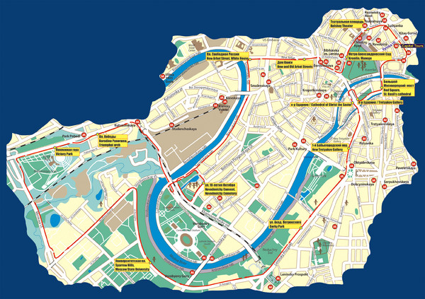 Moscow Bus Tour Map