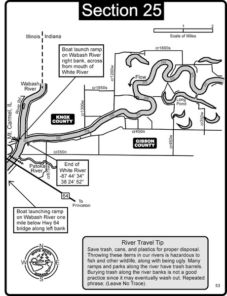 Mount Carmel, IL White River & Wabash River Map