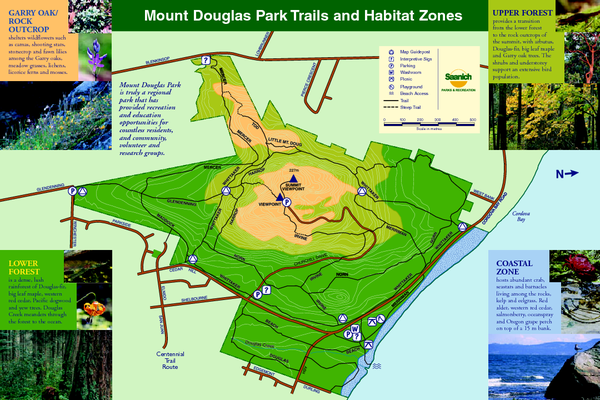 Mount Douglas Park Trails and Habitat Zones Map
