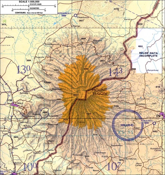 Mount Elgon topo. Map