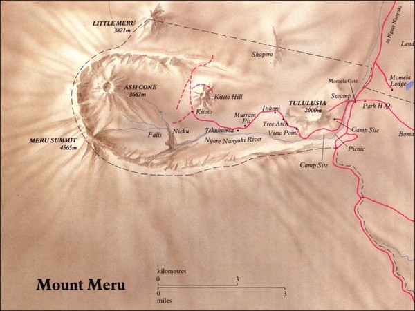 Mount Meru Physical Map