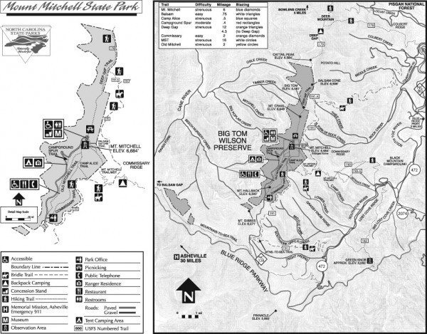 Mount Mitchell State Park map