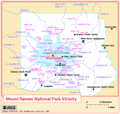 Mount Rainier National Park Vicinity Map Mount Rainier National Park Vicinity Map