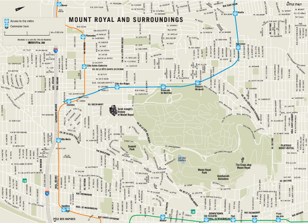 Mount Royal and Surroundings Map