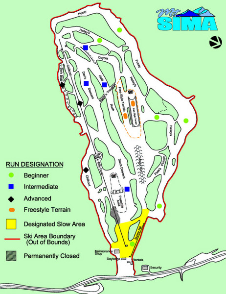 Mount Sima Ski Trail Map