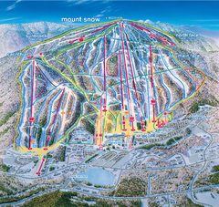 Mount Snow Ski Trail Map - main face