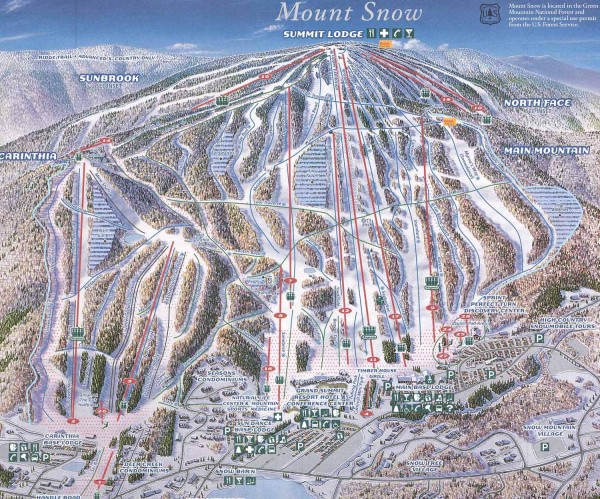 Trail Map Mount Snow Mount Snow Trail Map 2001 - West Dover Vt 05356 • Mappery