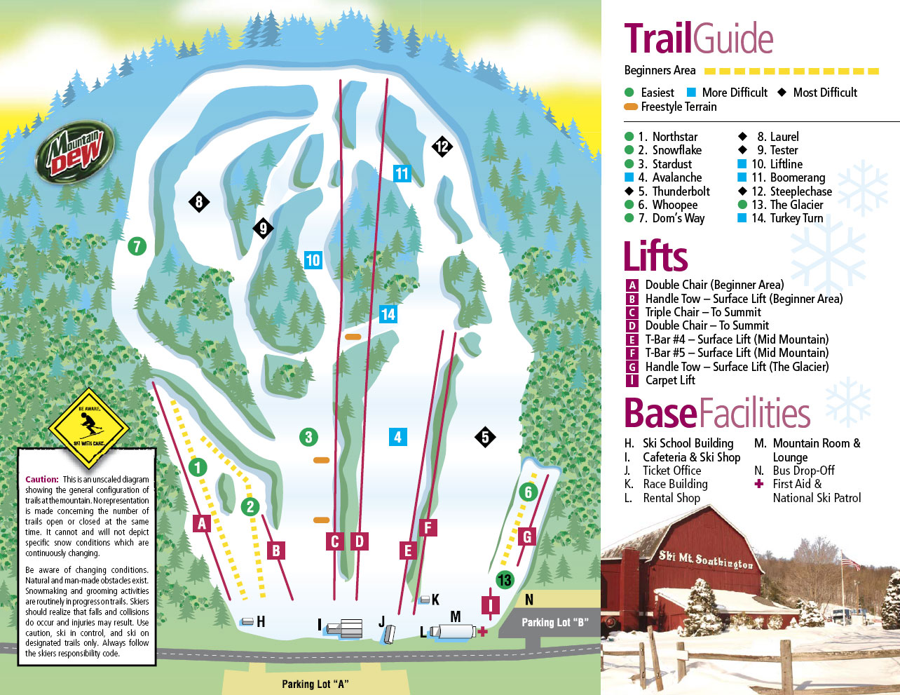 Mount Southington Ski Trail Map 396 Mount Vernon Road Plantsville CT