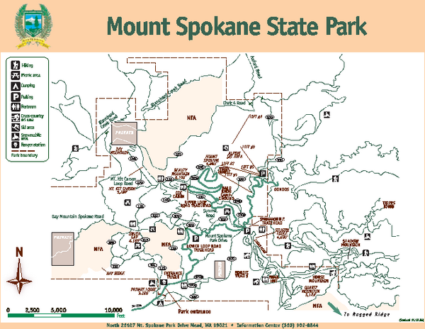 Mount Spokane State Park Map