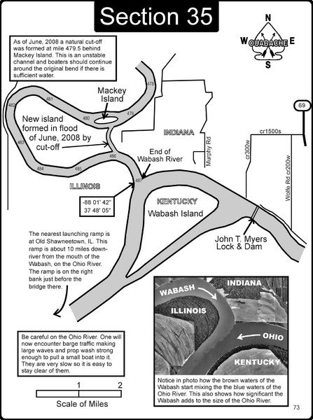 Mount Vernon, IN Wabash River & Ohio River Map