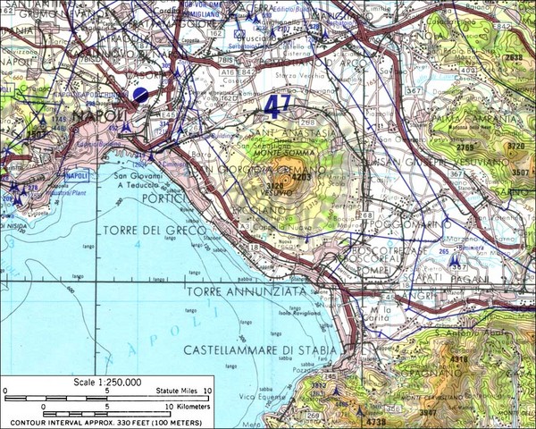 Mount Vesuvius Contour Map