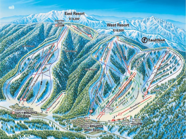 Mountain High Ski Trail Map - East and West Resort