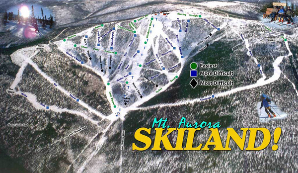 Mt Aurora Skiland Ski Trail Map