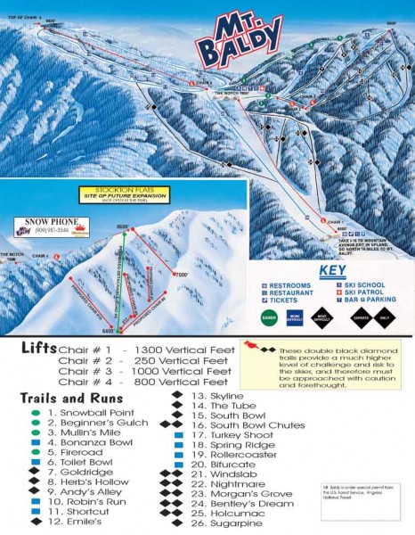 Mt. Baldy Ski Trail Map